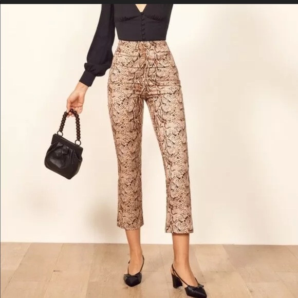 Reformation Pants - Reformation Marlon Snake Print Ankle Pants